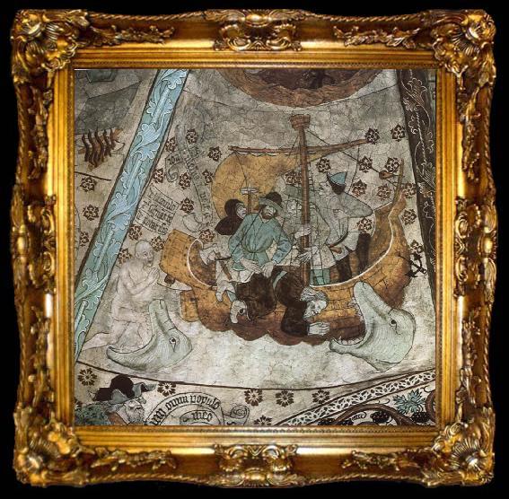 framed  Albertus Pictor the prophet Jona is thrown over tables, ta009-2
